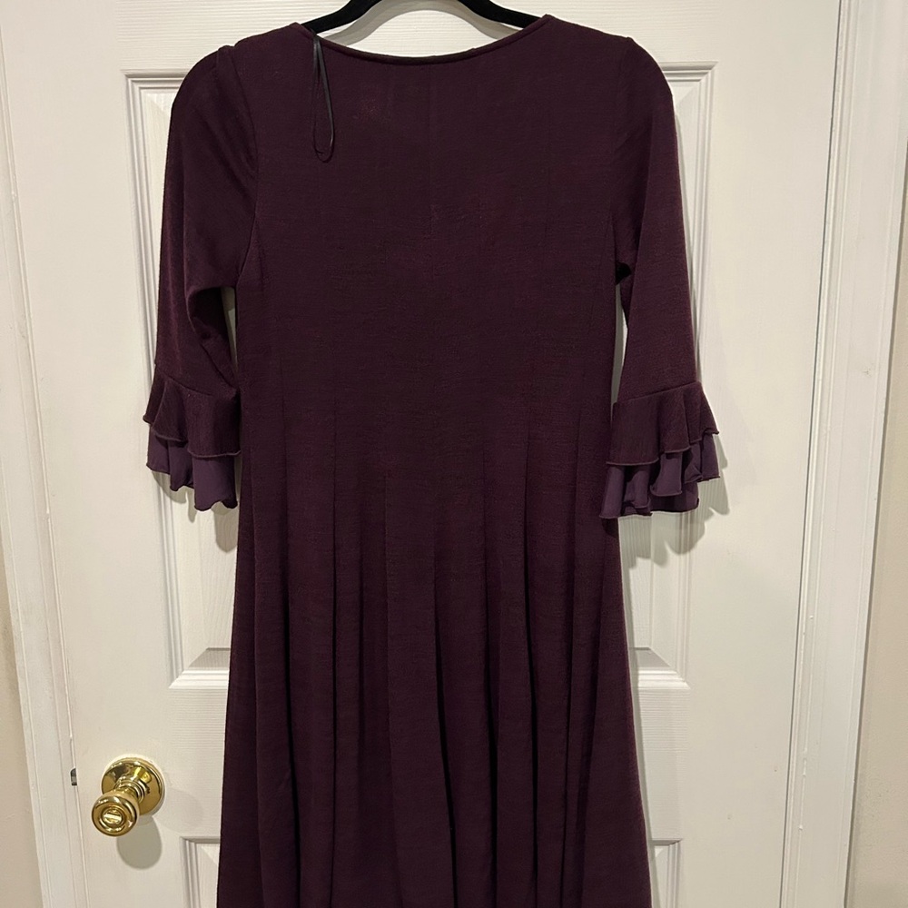 Rabbit Rabbit Rabbit Deep Purple Long Sleeve Dress - Picture 2 of 4